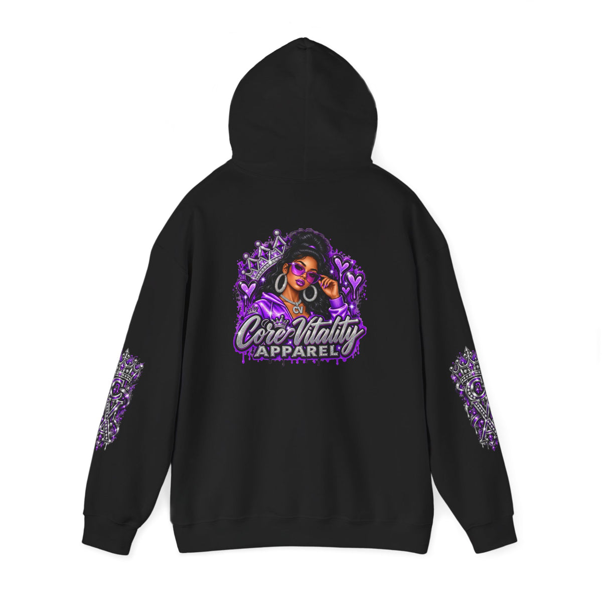 Royal Glam Queen Graphic Hoodie | Purple Streetwear