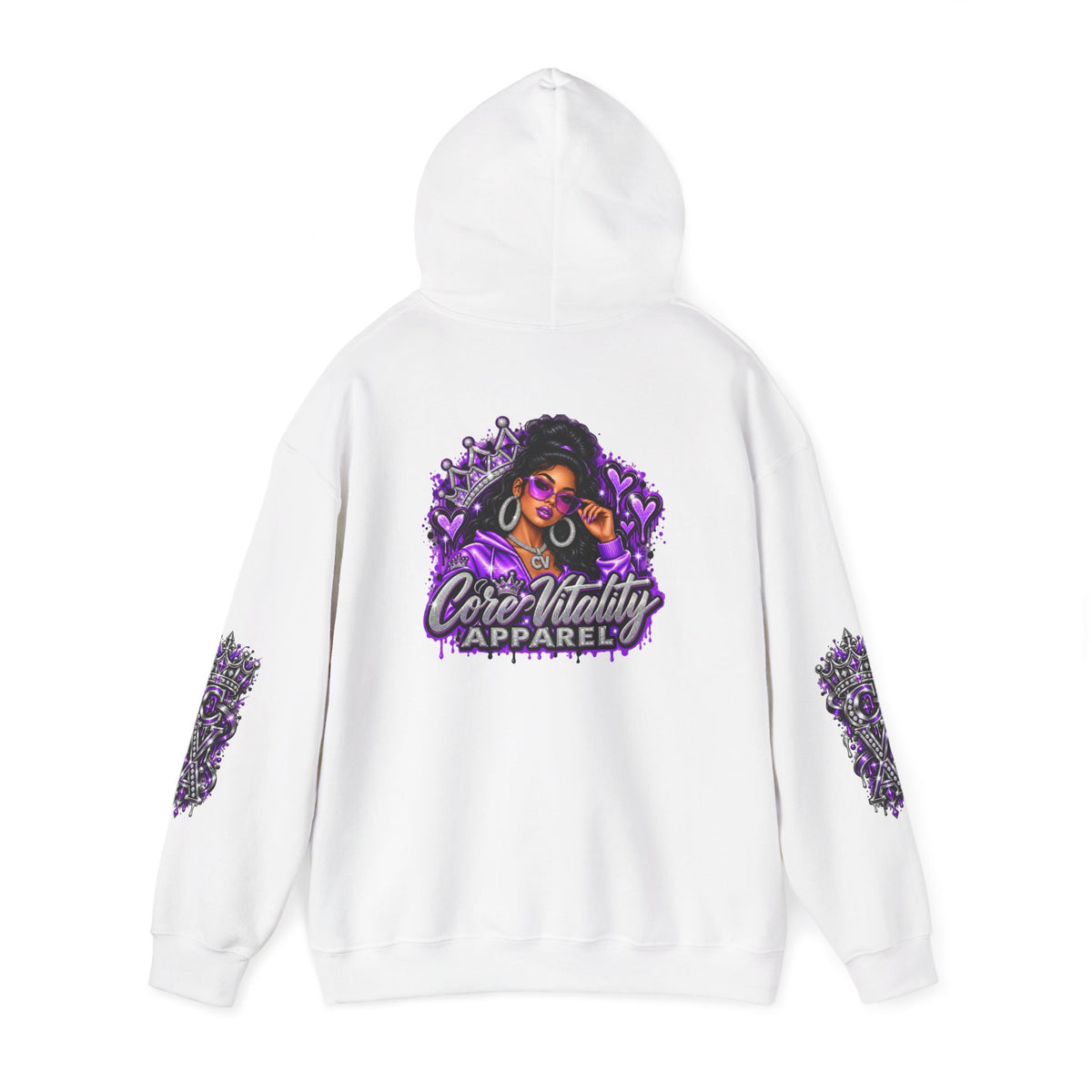 Royal Glam Queen Graphic Hoodie | Purple Streetwear