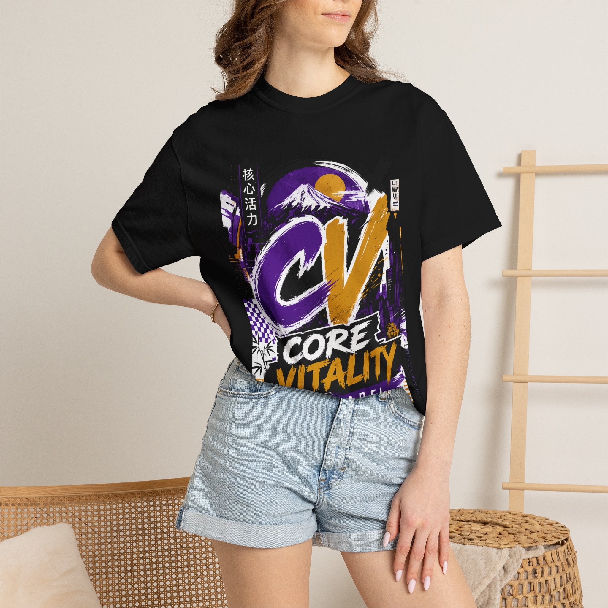 Core Vitality Graphic T-Shirt – CV Logo Mountain Streetwear