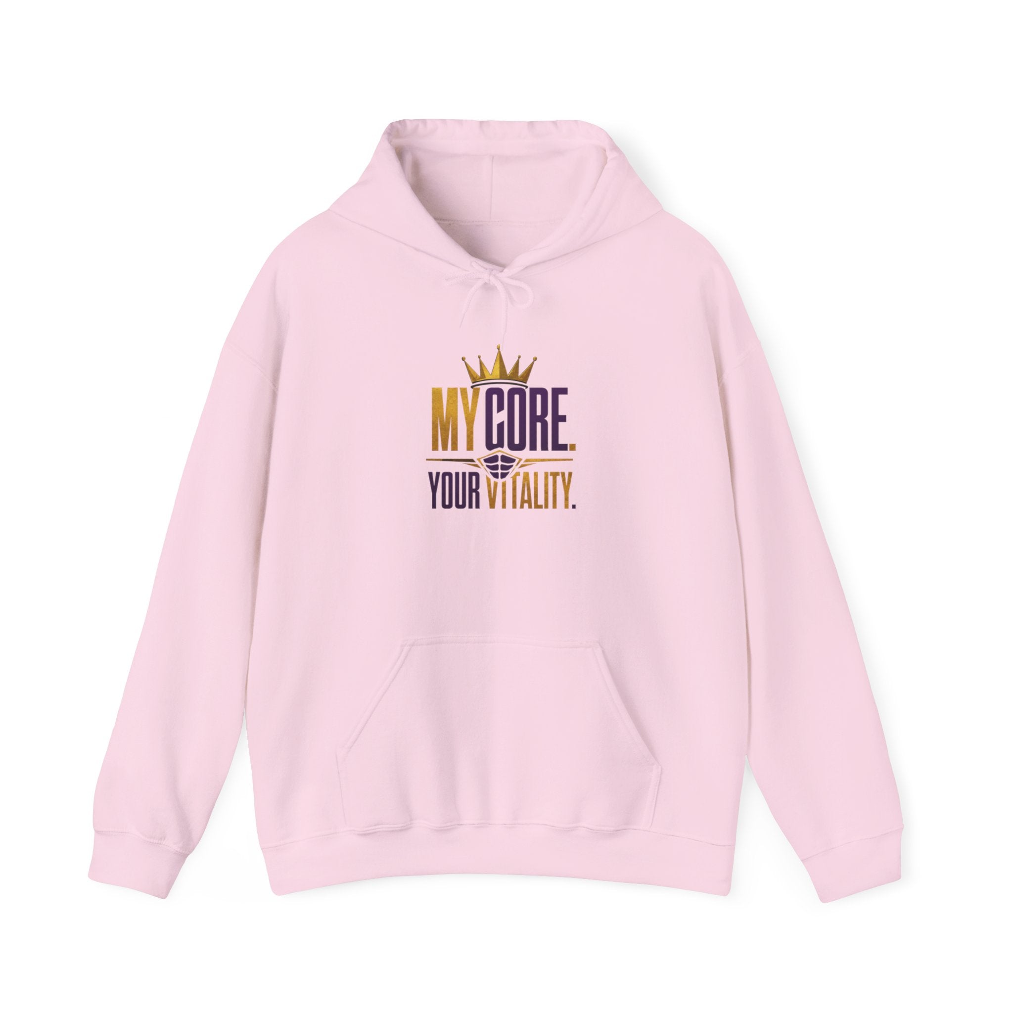 Core Vitality My Core Your Vitality Hoodie Black Purple Gold Crown Graphic Sweatshirt