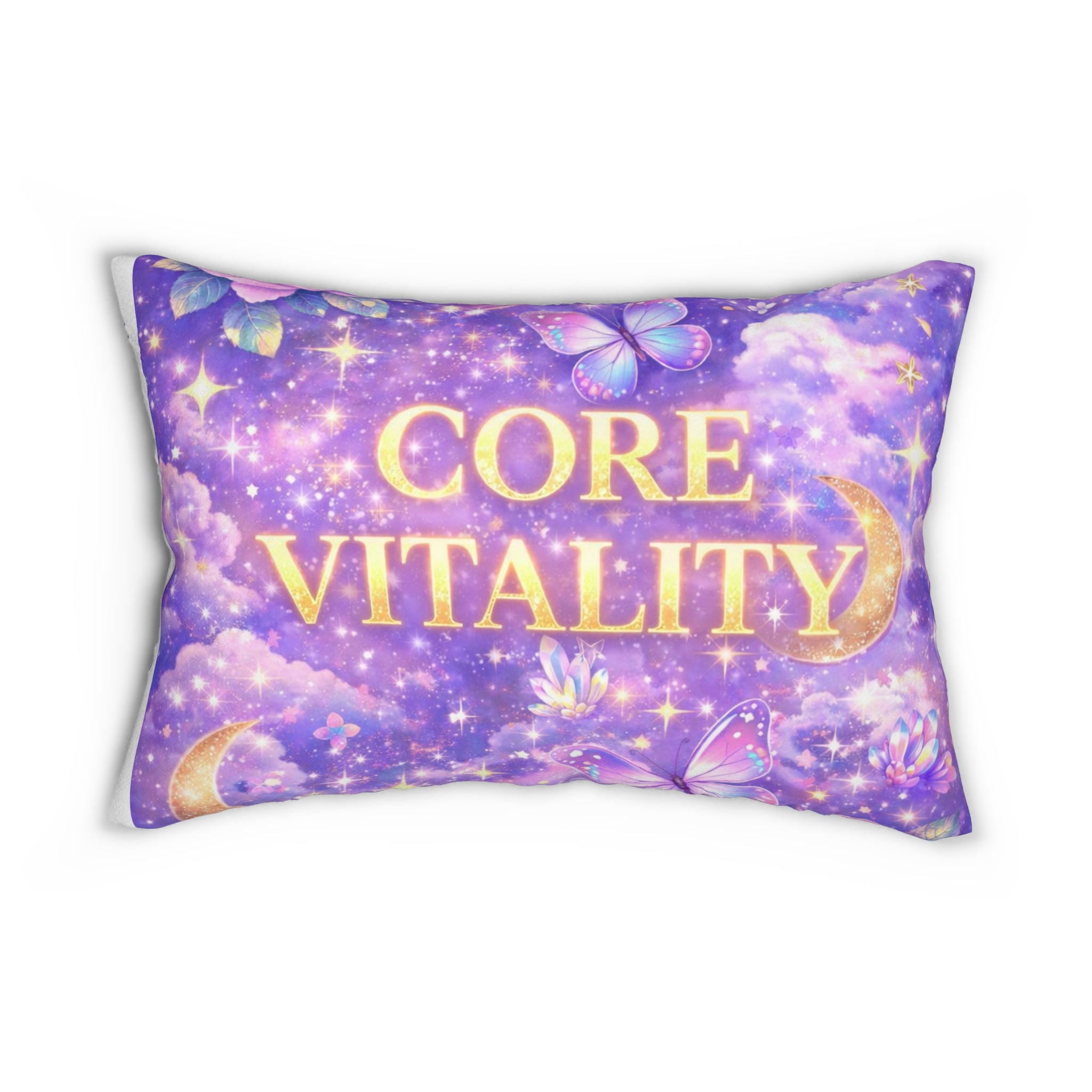 Core Vitality Lumbar Pillow — Celestial Purple Butterfly Accent