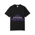 I Plead The Fifth Crown Graphic T Shirt Purple Silver Streetwear Tee