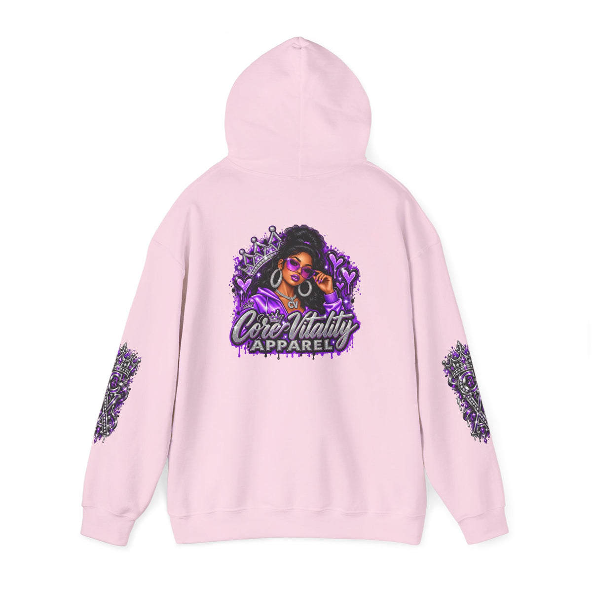 Royal Glam Queen Graphic Hoodie | Purple Streetwear