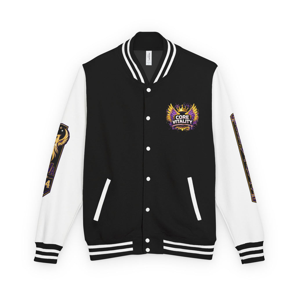 Core Vitality Apparel Varsity Jacket Purple Gold CVA Phoenix Design