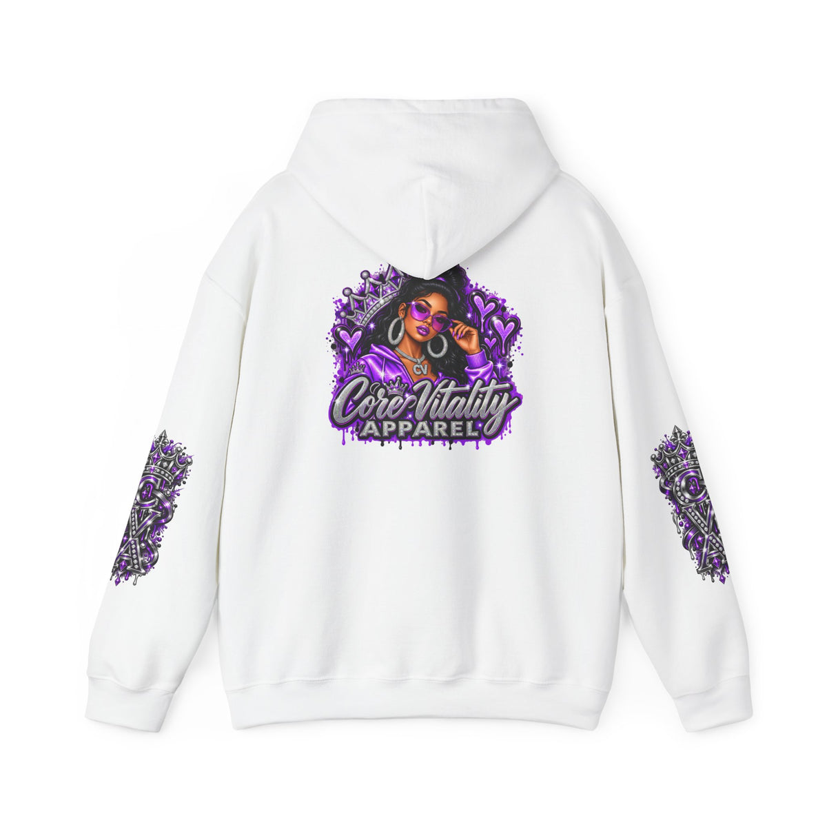 Royal Glam Queen Graphic Hoodie | Purple Streetwear