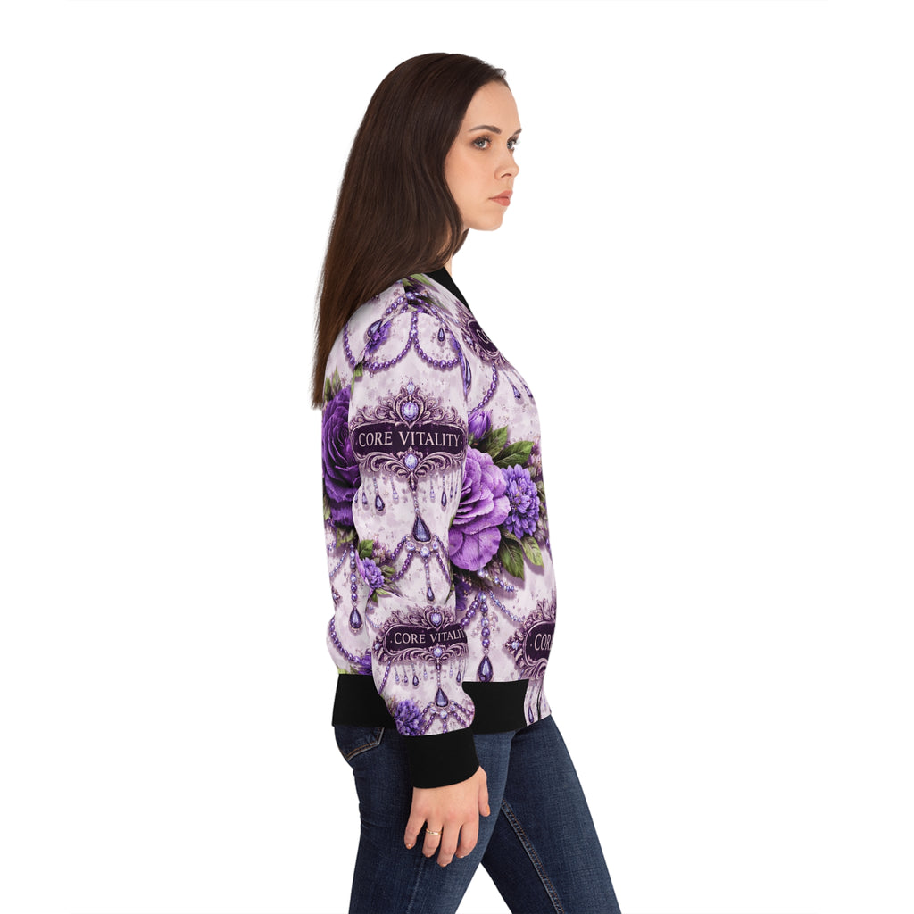 Luxe Bloom Bomber Jacket – Core Vitality Apparel