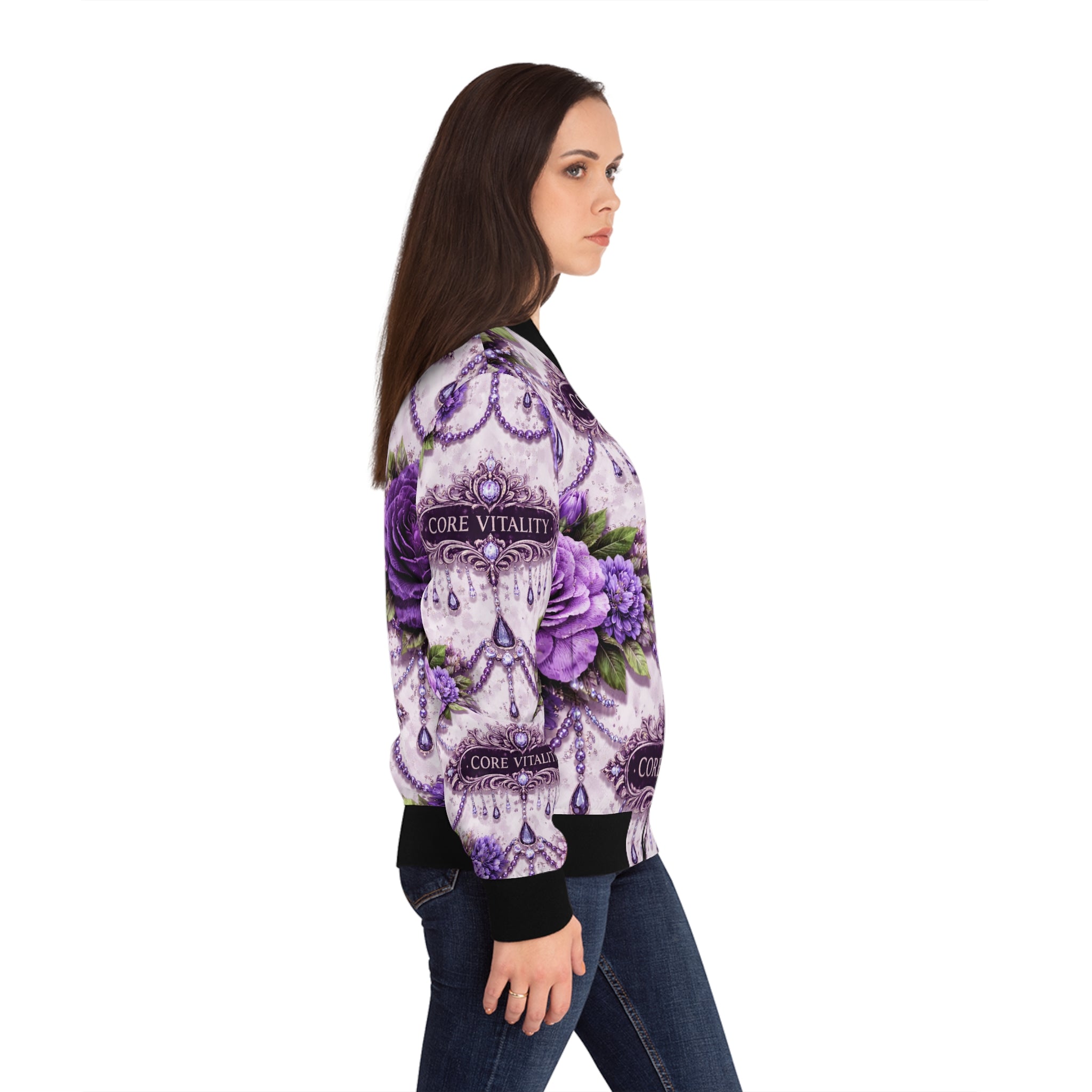 Luxe Bloom Bomber Jacket – Core Vitality Apparel