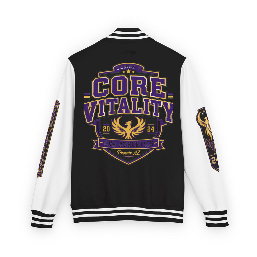Core Vitality Apparel Varsity Jacket Purple Gold CVA Phoenix Design