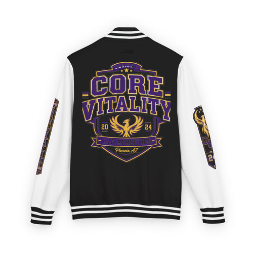 Core Vitality Apparel Varsity Jacket Purple Gold CVA Phoenix Design