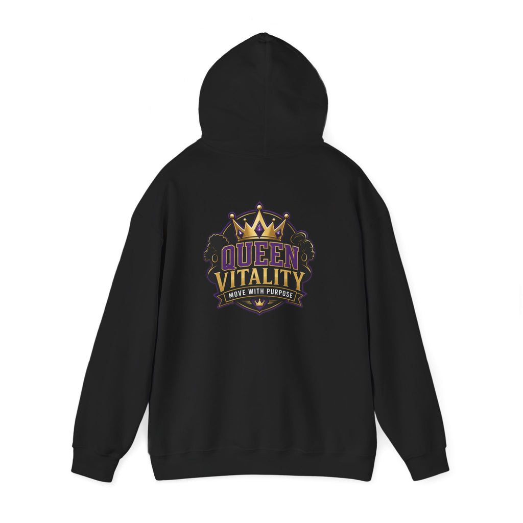 Core Vitality My Core Your Vitality Hoodie Black Purple Gold Crown Graphic Sweatshirt