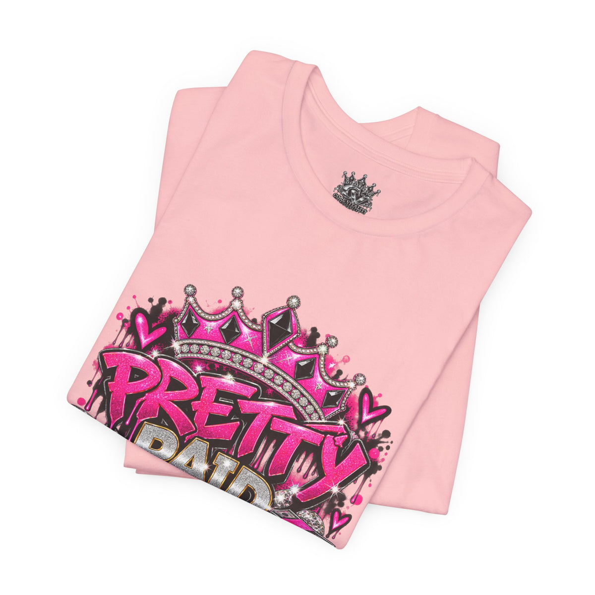 Pretty Paid & Unbothered Pink Crown Graphic Tee | Core Vitality Apparel