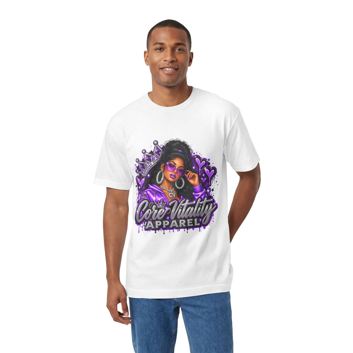Core Vitality Apparel Purple Queen Graphic Tee – Women's Luxury Urban Streetwear