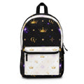 Crown Monogram Backpack — Black & White Sparkle Royal Pattern