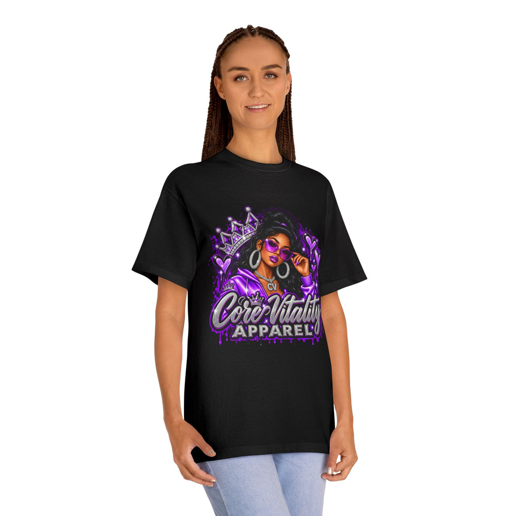 Core Vitality Apparel Purple Queen Graphic Tee – Women's Luxury Urban Streetwear