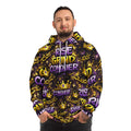 Rise Grind Conquer Hoodie — Motivational All-Over Print Streetwear
