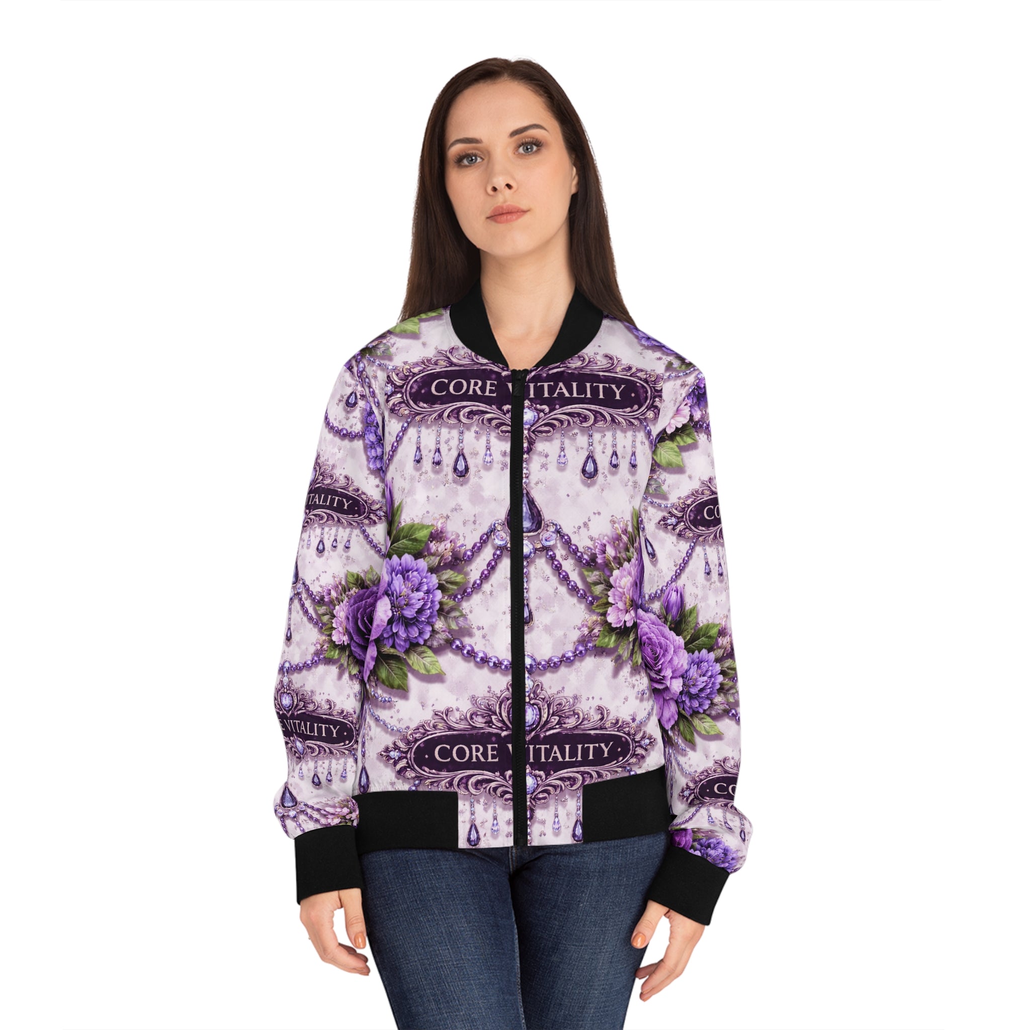 Luxe Bloom Bomber Jacket – Core Vitality Apparel
