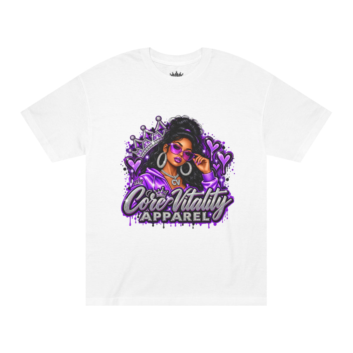 Core Vitality Apparel Purple Queen Graphic Tee – Women's Luxury Urban Streetwear