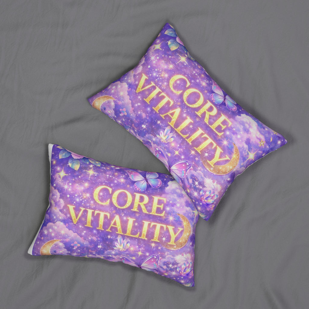 Core Vitality Lumbar Pillow — Celestial Purple Butterfly Accent