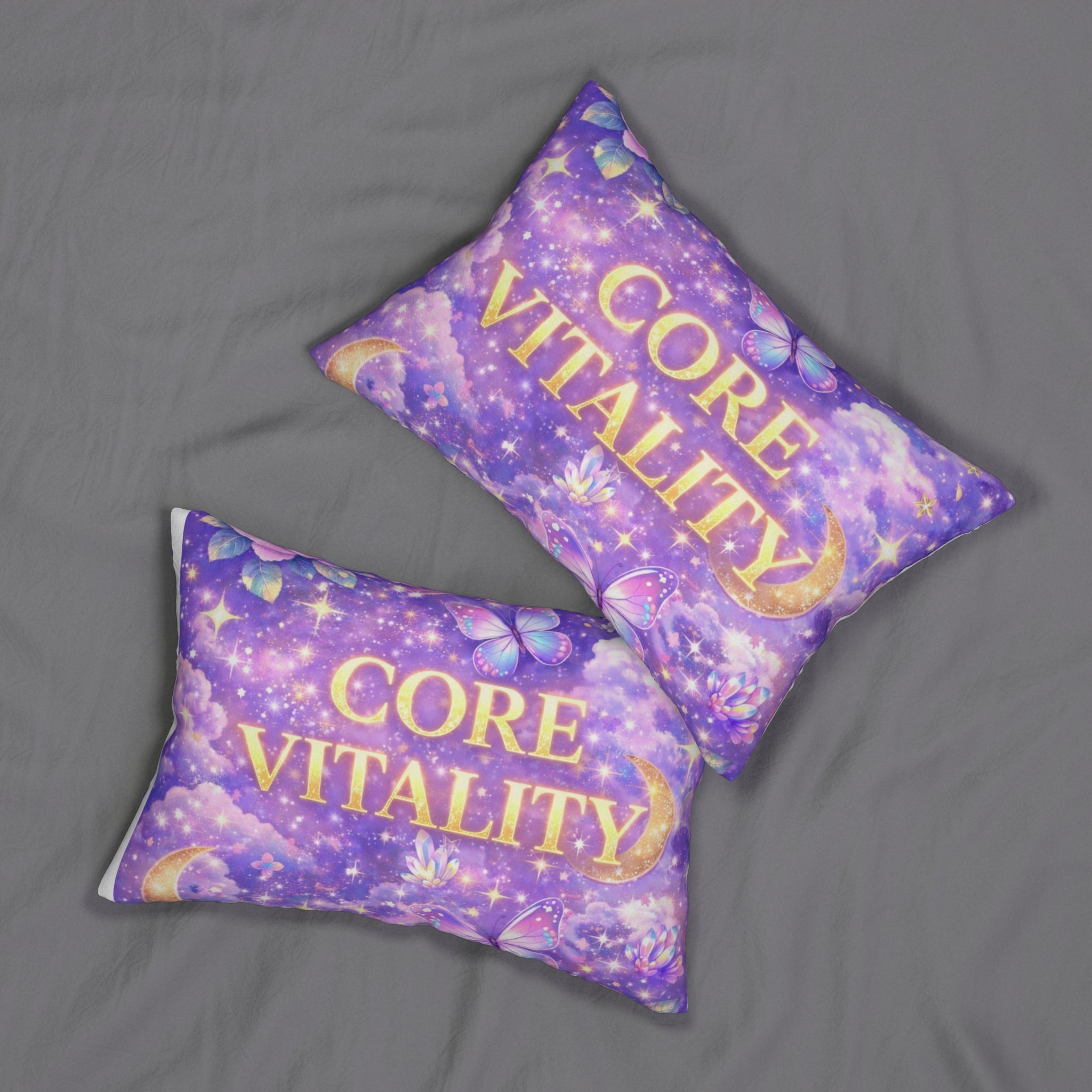 Core Vitality Lumbar Pillow — Celestial Purple Butterfly Accent