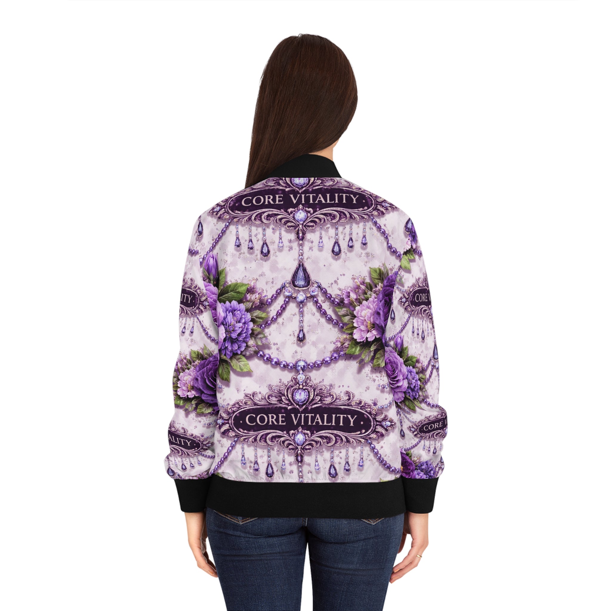 Luxe Bloom Bomber Jacket – Core Vitality Apparel