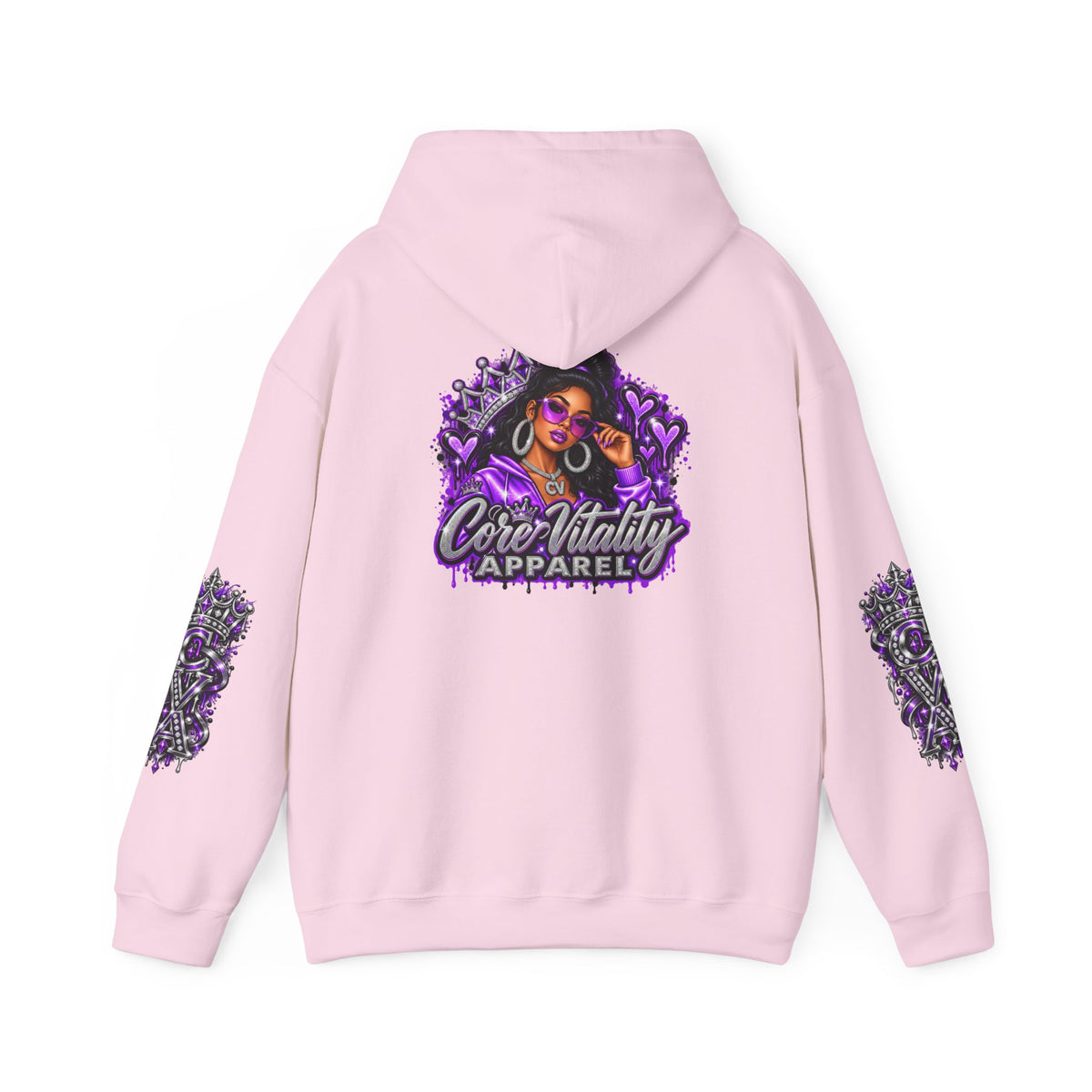 Royal Glam Queen Graphic Hoodie | Purple Streetwear