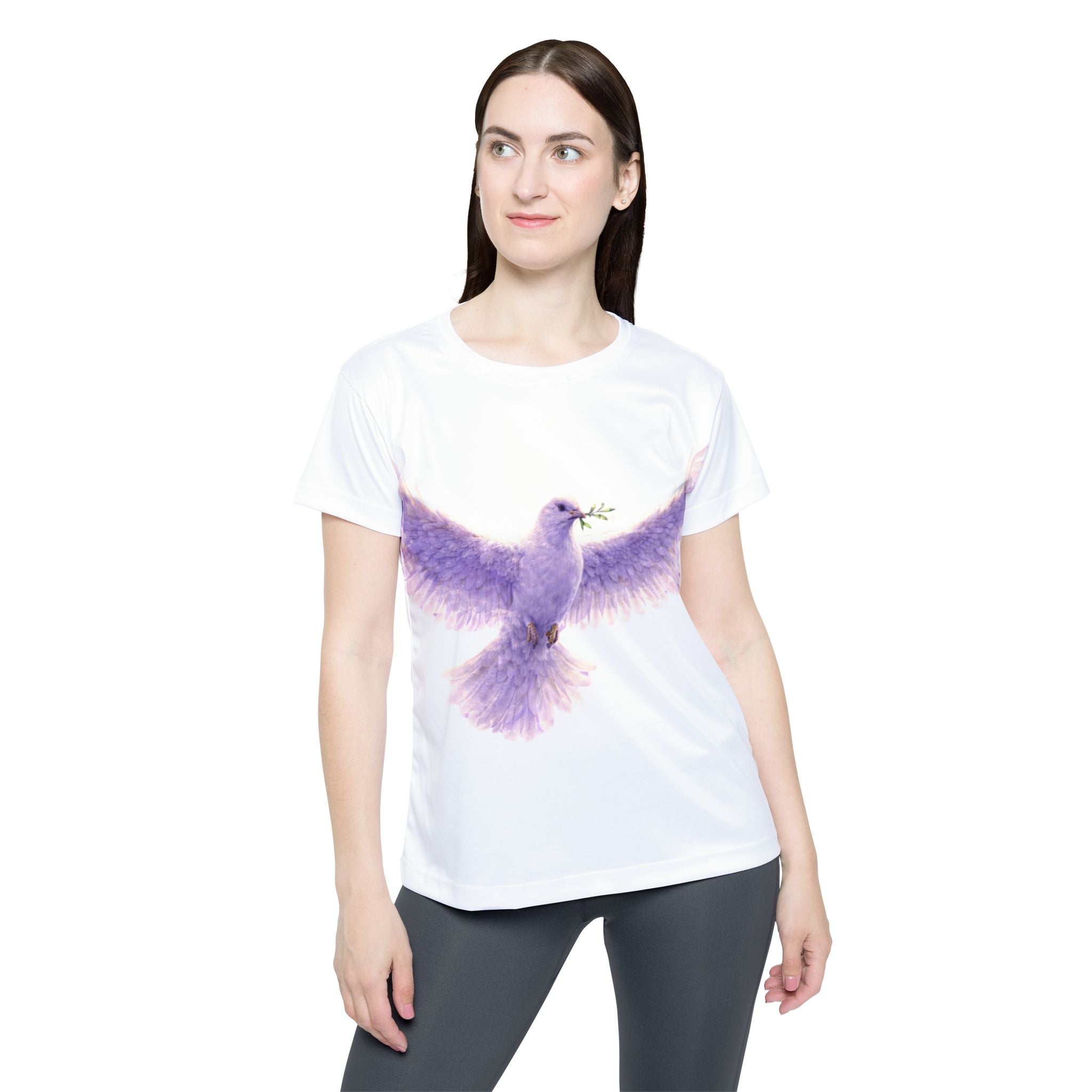 Women's Sports Jersey with Purple Dove Graphic – Peace & Hope Athletic Tee