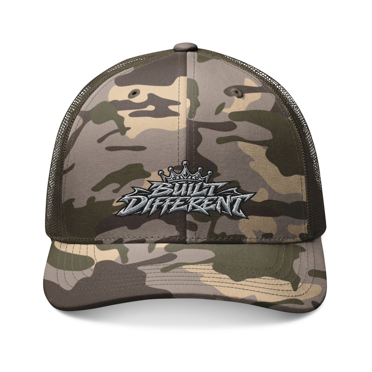 Core Vitality Camouflage trucker hat with 'Future Flipz' text on a white background