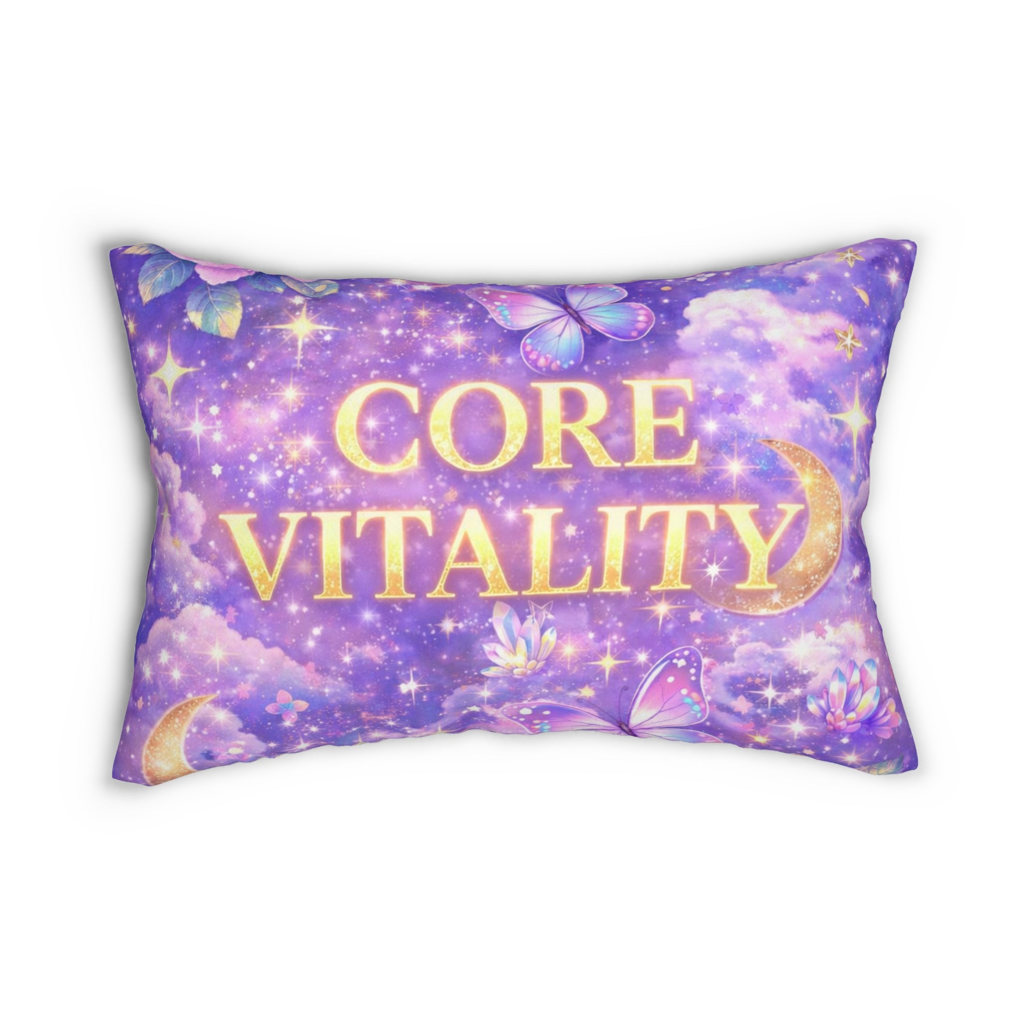 Core Vitality Lumbar Pillow — Celestial Purple Butterfly Accent