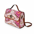 Floral patterned handbag with visible branding on a white background
